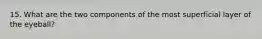 15. What are the two components of the most superficial layer of the eyeball?