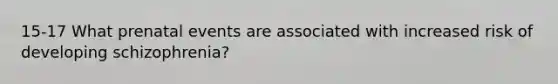 15-17 What prenatal events are associated with increased risk of developing schizophrenia?