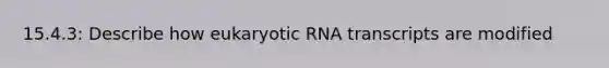 15.4.3: Describe how eukaryotic RNA transcripts are modified