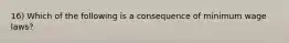 16) Which of the following is a consequence of minimum wage laws?