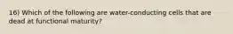 16) Which of the following are water-conducting cells that are dead at functional maturity?