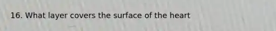 16. What layer covers the surface of the heart