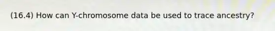 (16.4) How can Y-chromosome data be used to trace ancestry?