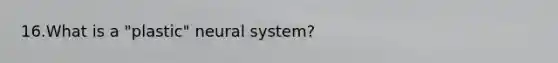 16.What is a "plastic" neural system?