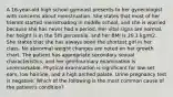 A 16-year-old high school gymnast presents to her gynecologist with concerns about menstruation. She states that most of her friends started menstruating in middle school, and she is worried because she has never had a period. Her vital signs are normal, her height is in the 5th percentile, and her BMI is 20.1 kg/m2. She states that she has always been the shortest girl in her class. No abnormal weight changes are noted on her growth chart. The patient has appropriate secondary sexual characteristics, and her genitourinary examination is unremarkable. Physical examination is significant for low-set ears, low hairline, and a high arched palate. Urine pregnancy test is negative. Which of the following is the most common cause of the patient's condition?