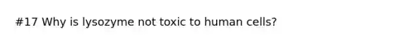 #17 Why is lysozyme not toxic to human cells?