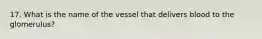 17. What is the name of the vessel that delivers blood to the glomerulus?