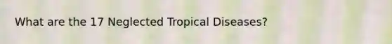 What are the 17 Neglected Tropical Diseases?