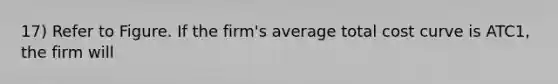 17) Refer to Figure. If the firm's average total cost curve is ATC1, the firm will