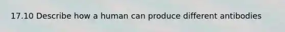 17.10 Describe how a human can produce different antibodies