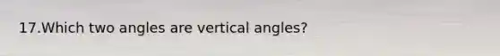 17.Which two angles are vertical angles?