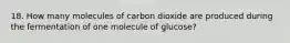 18. How many molecules of carbon dioxide are produced during the fermentation of one molecule of glucose?