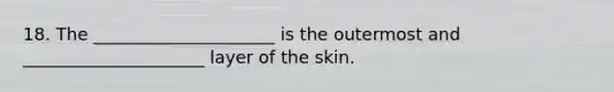 18. The _____________________ is the outermost and _____________________ layer of the skin.