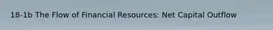 18-1b The Flow of Financial Resources: Net Capital Outflow