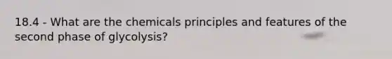 18.4 - What are the chemicals principles and features of the second phase of glycolysis?