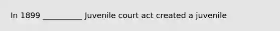 In 1899 __________ Juvenile court act created a juvenile