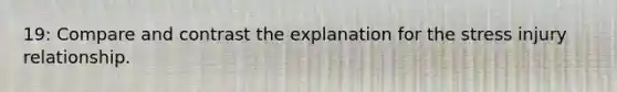 19: Compare and contrast the explanation for the stress injury relationship.