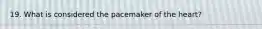 19. What is considered the pacemaker of the heart?