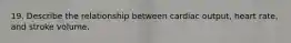 19. Describe the relationship between cardiac output, heart rate, and stroke volume.