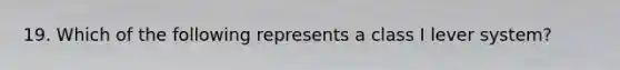 19. Which of the following represents a class I lever system?