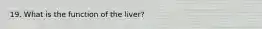 19. What is the function of the liver?