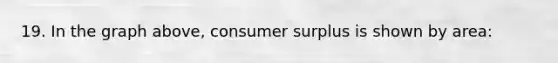 19. In the graph above, consumer surplus is shown by area: