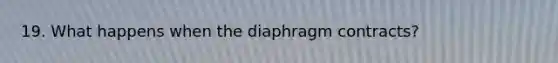 19. What happens when the diaphragm contracts?