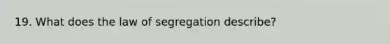 19. What does the law of segregation describe?