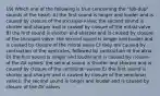 19) Which one of the following is true concerning the "lub-dup" sounds of the heart: A) the first sound is longer and louder and is caused by closure of the tricuspid valve; the second sound is shorter and sharper and is caused by closure of the mitral valve B) the first sound is shorter and sharper and is caused by closure of the tricuspid valve; the second sound is longer and louder and is caused by closure of the mitral valve C) they are caused by contraction of the ventricles, followed by contraction of the atria D) the first sound is longer and louder and is caused by closure of the AV valves; the second sound is shorter and sharper and is caused by closure of the semilunar valves E) the first sound is shorter and sharper and is caused by closure of the semilunar valves; the second sound is longer and louder and is caused by closure of the AV valves