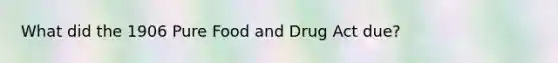 What did the 1906 Pure Food and Drug Act due?