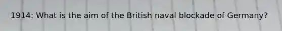 1914: What is the aim of the British naval blockade of Germany?