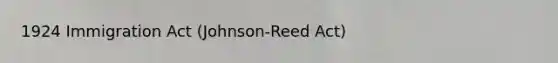 1924 Immigration Act (Johnson-Reed Act)