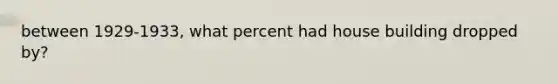 between 1929-1933, what percent had house building dropped by?