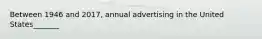 Between 1946 and 2017, annual advertising in the United States_______