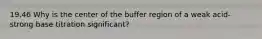 19.46 Why is the center of the buffer region of a weak acid-strong base titration significant?