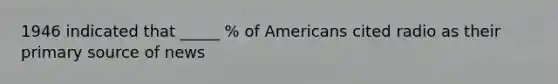 1946 indicated that _____ % of Americans cited radio as their primary source of news