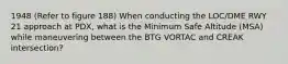 1948 (Refer to figure 188) When conducting the LOC/DME RWY 21 approach at PDX, what is the Minimum Safe Altitude (MSA) while maneuvering between the BTG VORTAC and CREAK intersection?