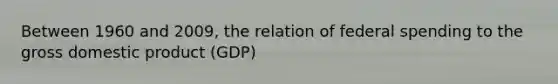 Between 1960 and 2009, the relation of federal spending to the gross domestic product (GDP)