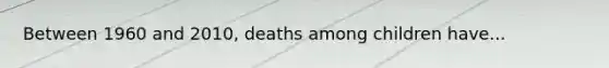 Between 1960 and 2010, deaths among children have...