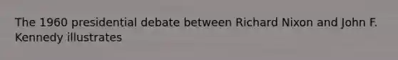 The 1960 presidential debate between Richard Nixon and John F. Kennedy illustrates
