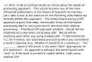 - In 1972, Craik & Lockhart wrote an article about the depth-of-processing approach. - This article became one of the most influential publications in the history of research on memory. - Let's take a look at the exercise on the following slide before we formally define this approach. - The levels-of-processing (LOP) approach argues that deep, meaningful kinds of information processing lead to more permanent retention than shallow processing. - Therefore LOP approach predicts: - Recall will be relatively accurate when using deep LOP. - Recall will be relatively poor when you using shallow LOP. - In Demonstration 5.1, for instance, you used deep processing when you considered a word's meaning (e.g., whether it would fit in a sentence). - The __________ swam in the pond. Is the word "duck" appropriate for this sentence? - As opposed to asking if the word rhymes with "luck" or if the word is printed in capital letters - both using shallow LOP.