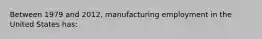 Between 1979 and 2012, manufacturing employment in the United States has: