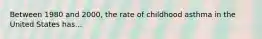 Between 1980 and 2000, the rate of childhood asthma in the United States has...