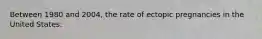 Between 1980 and 2004, the rate of ectopic pregnancies in the United States: