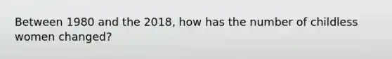 Between 1980 and the 2018, how has the number of childless women changed?