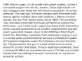 1990 Alfonzo Lopez, a 12th grade high school student, carried a concealed weapon into his San Antonio, Texas high school. He was charged under Texas law with firearm possession on school premises. The next day, the state charges were dismissed after federal agents charged Lopez with violating a federal criminal statute, the Gun-Free School Zones Act of 1990. The act forbids "any individual knowingly to possess a firearm at a place that [he] knows...is a school zone." Lopez was found guilty following a bench trial and sentenced to six months' imprisonment and two years' supervised release. Issue: Is the 1990 Gun-Free School Zones Act, forbidding individuals from knowingly carrying a gun in a school zone, unconstitutional because it exceeds the power of Congress to legislate under the Commerce Clause? Decision: Yes. The possession of a gun in a local school zone is not an economic activity that might, through repetition elsewhere, have a substantial effect on interstate commerce. The law is a criminal statute that has nothing to do with "commerce" or any sort of economic activity.