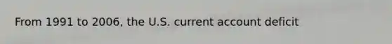 From 1991 to 2006, the U.S. current account deficit