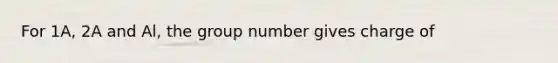 For 1A, 2A and Al, the group number gives charge of