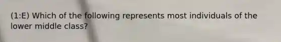 (1:E) Which of the following represents most individuals of the lower middle class?