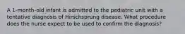 A 1-month-old infant is admitted to the pediatric unit with a tentative diagnosis of Hirschsprung disease. What procedure does the nurse expect to be used to confirm the diagnosis?